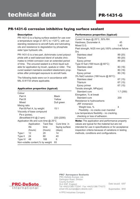 technical data - Lindberg & Lund AS