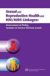 SRH and HIV/AIDS Linkages at Policies, Programmes and Service ...