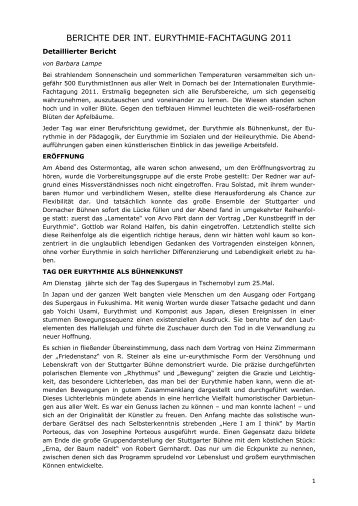 berichte der int. eurythmie-fachtagung 2011 - Goetheanum
