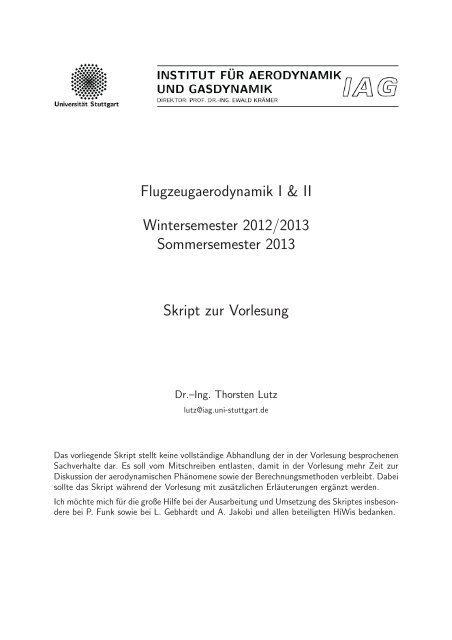 Skript Flugzeugaerodynamik I Pdf
