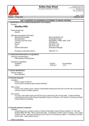 Safety Data Sheet - Waterproofing Warehouse