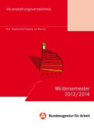 Wintersemester 2013/2014 - Bundesagentur fÃ¼r Arbeit