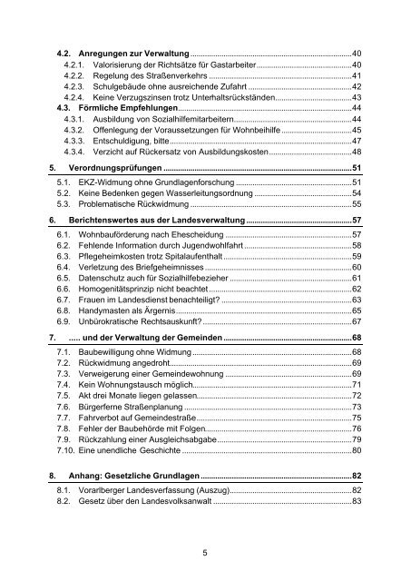 TÃ¤tigkeitsbericht 2000 - Landesvolksanwaeltin von Vorarlberg