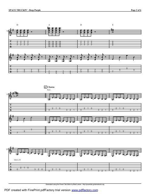 âSpace Truckin â (PDF) - Riff-O-Matic