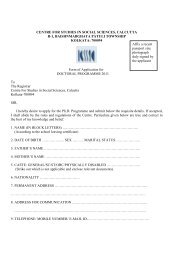 DRAFT_Applicatin form - Centre for Studies in Social Sciences ...