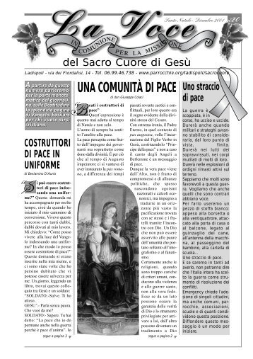 NÂ° 20, Dicembre 2001 - Una comunitÃ  di pace - parrocchia ...