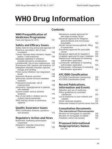 WHO Drug Information Vol. 25, No. 2, 2011