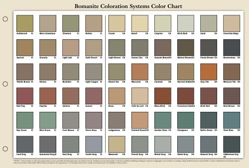 Bomanite Color Chart