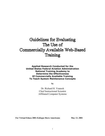 Dr. Richard H. Vranesh Chief Instructional Scientist ... - Reposital