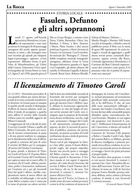 Quadri âtrattenutiâ - La Rocca - il giornale di Sant'Agata Feltria