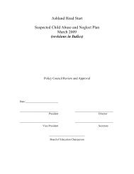 Ashland Head Start Suspected Child Abuse and Neglect Plan March ...