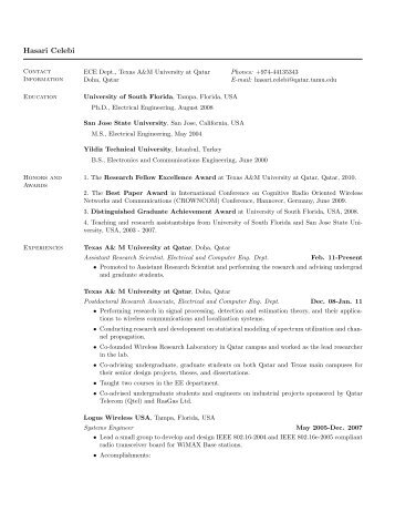 CV (Updated on June 1, 2011) - Texas A&M University