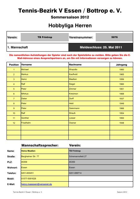 Hobbyliga Herren - Bezirk 5