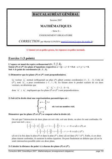 Correction dissertation bac francais 2007