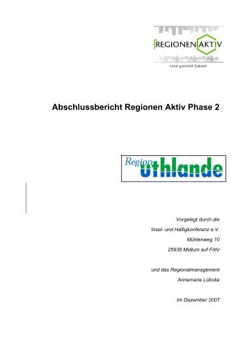 Abschlussbericht Regionen Aktiv Phase 2