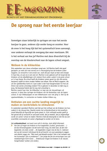 De sprong naar het eerste leerjaar - CEGO Publishers