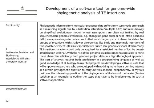 2nd annual MGSE Symposium - Institute for Evolution and ...