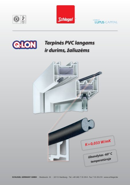 Tarpinės PVC langams ir durims, žaliuzėms