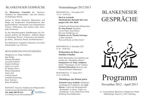 Programm - in Blankenese