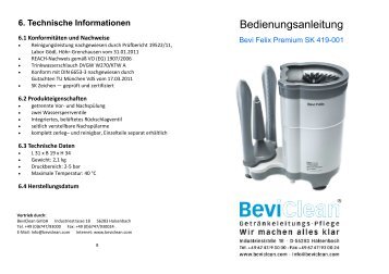 Bedienungsanleitung Bevi Felix Premium SK 419-001 - BeviClean