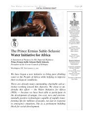 The Prince Ermias Sahle-Selassie Water Initiative for Africa