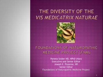 Foundations of Naturopathic Medicine - American Association of ...