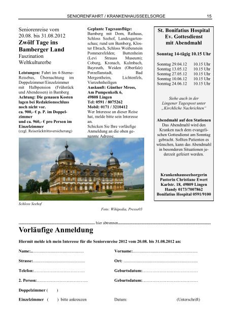 Ausgabe Mai/Juni 2012 - auf der Startseite der Kreuzkirche Lingen