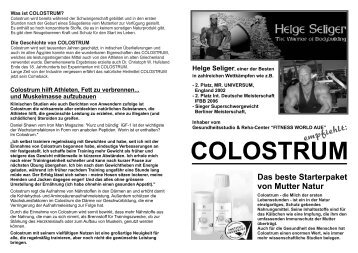 Colostrum Flyer mit Helge