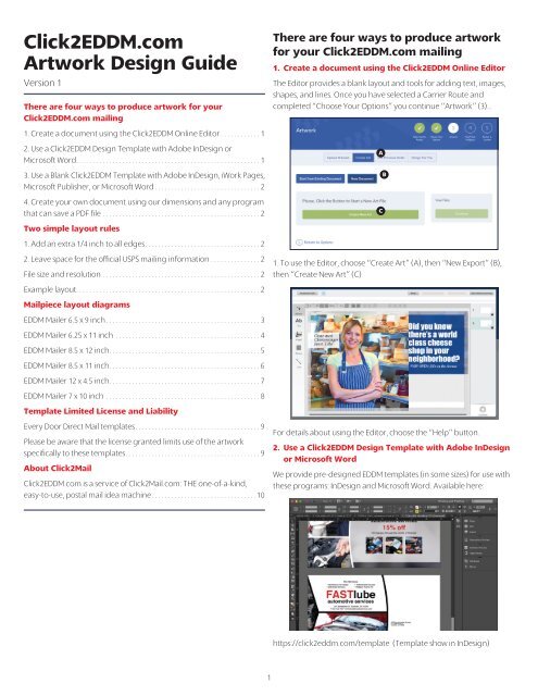 Click2mail Layout Guide Every Door Direct Mail Retail Questions
