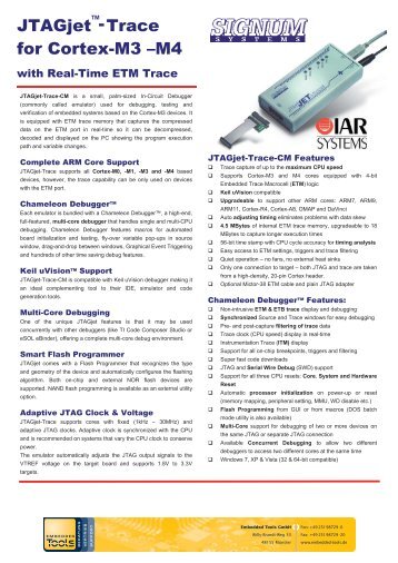 JTAGjet â¢- Trace for Cortex-M3 âM4 - Embedded Tools GmbH