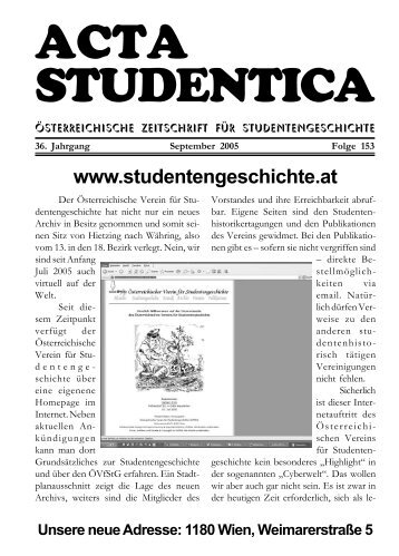 Wien - Österreichischer Verein für Studentengeschichte