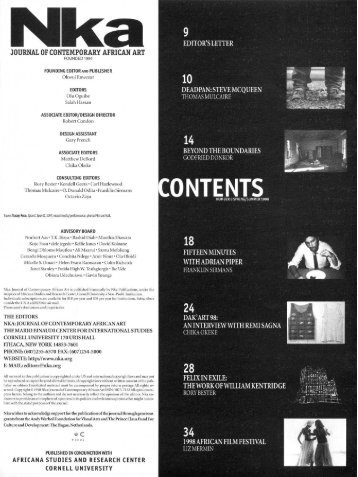 TOC (PDF) - Nka Journal of Contemporary African Art