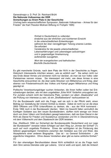 Die Nationale Volksarmee der DDR. Anmerkungen zu ... - aggi-info.de