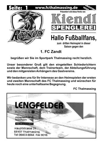 Hallo Fußballfans, - FC Thalmassing