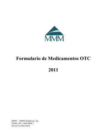 Formulario de Medicamentos OTC 2011 - MMM