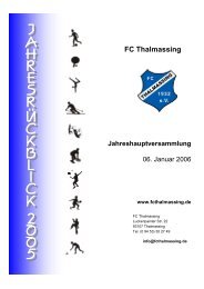 3. Jahresrückblicke der Abteilungen - FC Thalmassing
