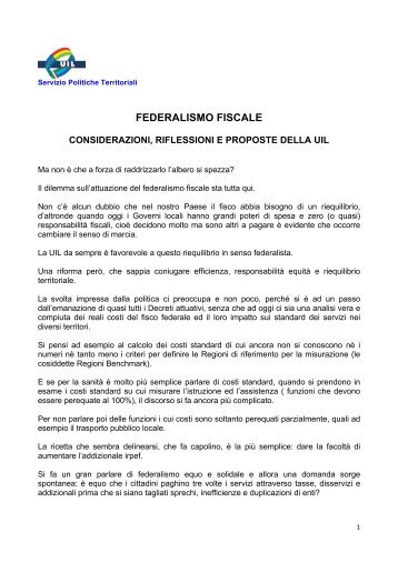 FEDERALISMO FISCALE - uil varese