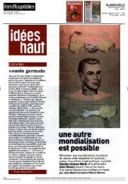 La critique de Serge Kaganski dans Les Inrockuptibles - Alternatives ...