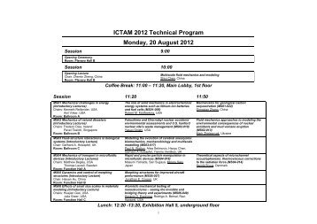 ICTAM 2012 Technical Program Monday, 20 August 2012