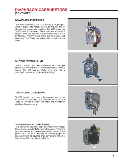 Walbro Carb Troubleshooting Chart