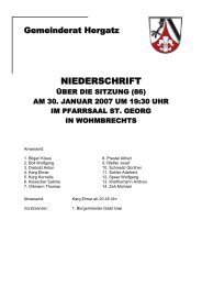 Protokoll der Sitzung Nr. 86 vom 30. Januar 2007 - Gemeinde Hergatz