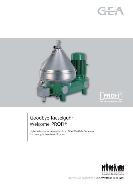 Profia Pdf 231 7 Kb Gea Westfalia Separator