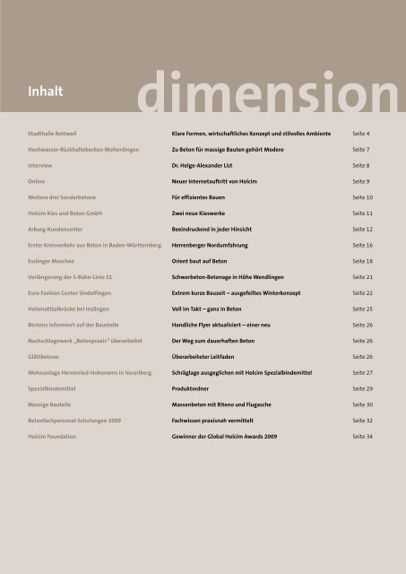 dimension - Holcim Süddeutschland