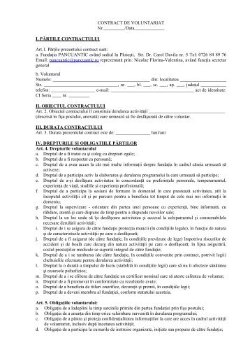 CONTRACT DE VOLUNTARIAT - Pancuantic