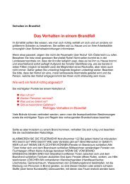 Das Verhalten in einem Brandfall - der Freiwilligen Feuerwehr ...