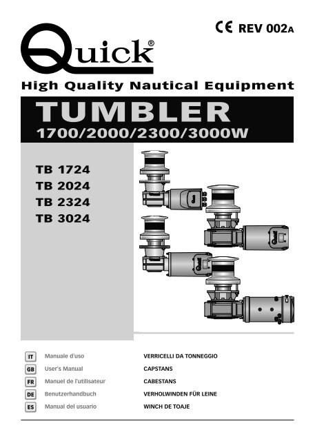 tumbler 1700/2000/2300/3000w - QuickÂ® SpA