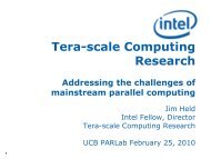 Intel Tera-Scale Computing Research - Par Lab