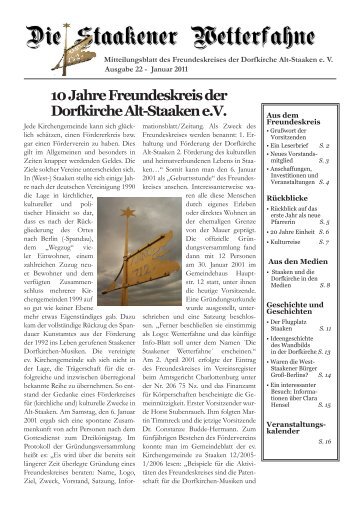 Staakener Dorfkirchen-Musiken - Freundeskreis der Dorfkirche Alt ...