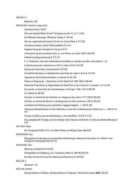 Zeitschrift für Thüringische Geschichte ZThG Bde. 1 bis 45 ...