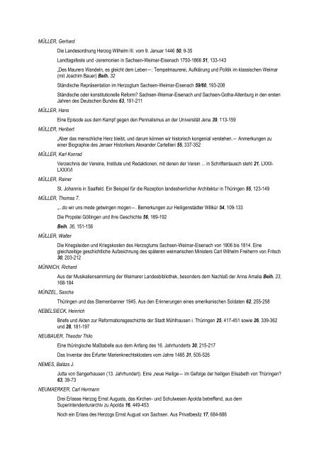 Zeitschrift für Thüringische Geschichte ZThG Bde. 1 bis 45 ...